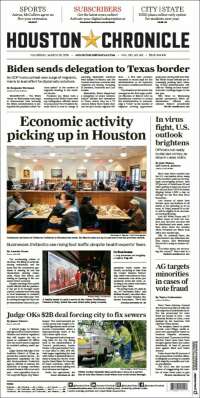 Portada de Houston Chronicle (USA)