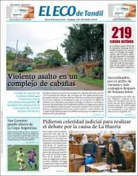 Portada de El Eco de Tandil (Argentina)