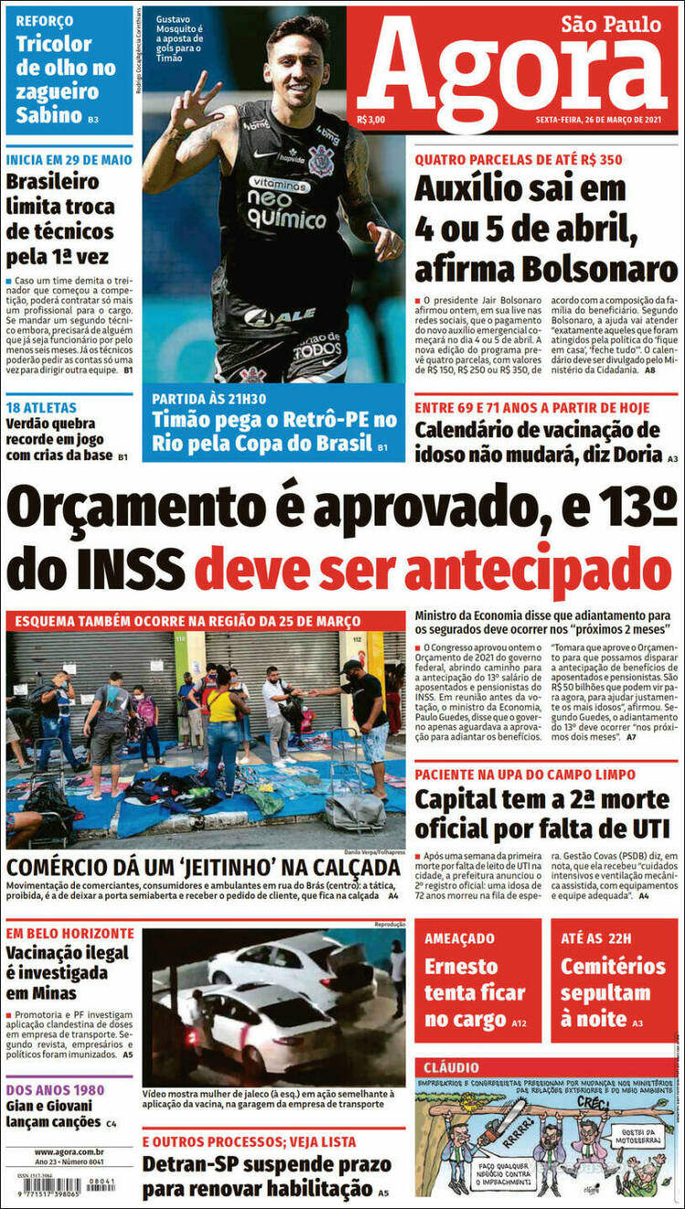 Portada de Agora São Paulo (Brasil)