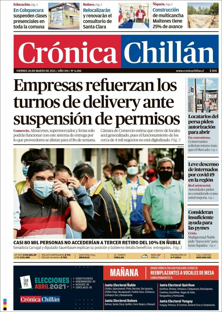 Portada de Crónica Chillán (Chile)