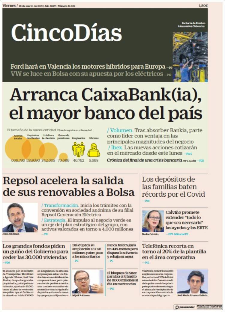 Portada de Cinco Días (Espa&ntilde;a)