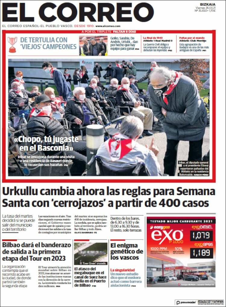 Portada de El Correo (Espa&ntilde;a)