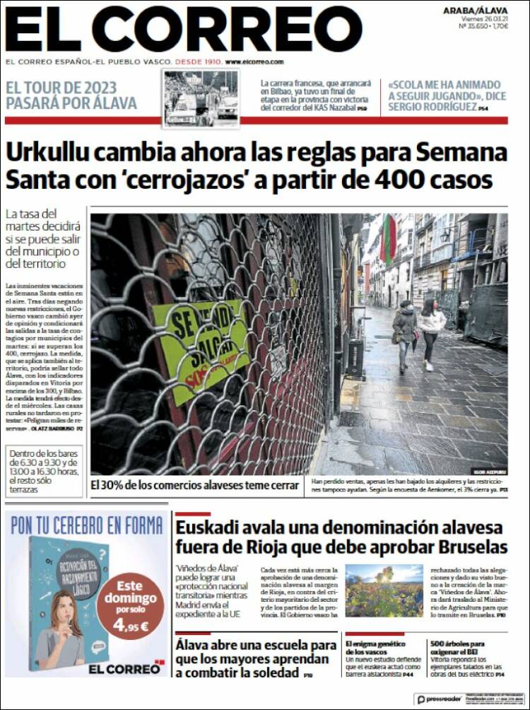 Portada de El Correo - Álava (Espa&ntilde;a)