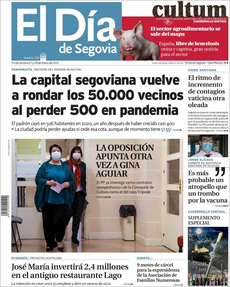 Portada de El Día de Segovia (Espa&ntilde;a)