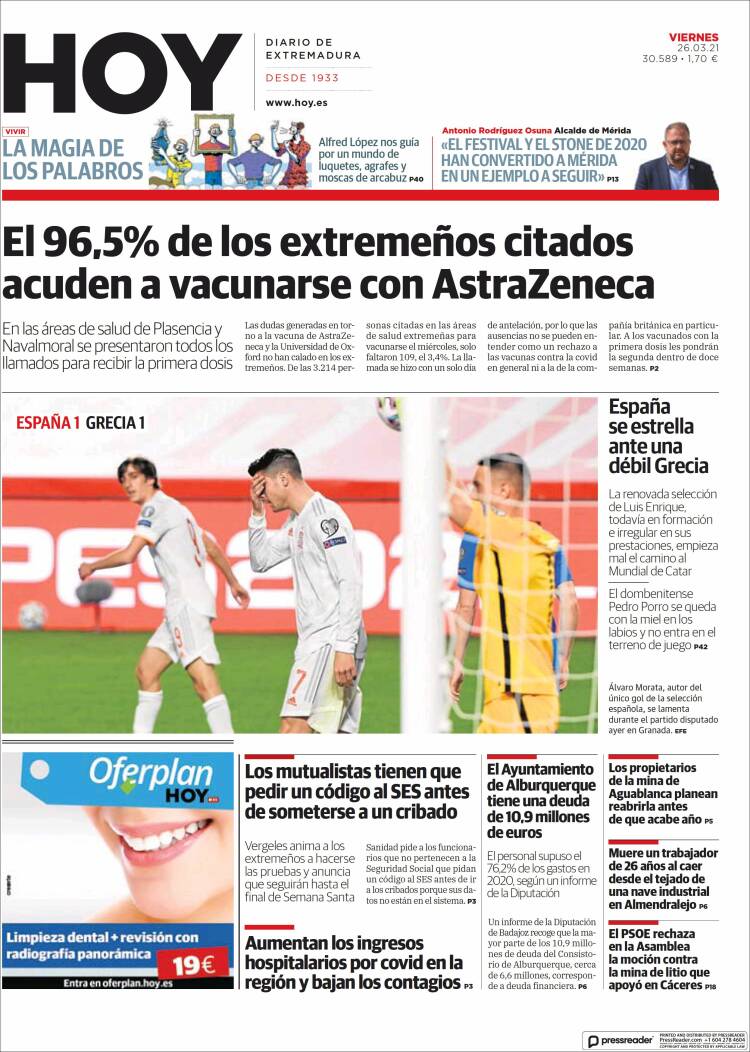 Portada de Hoy - Caceres (Espa&ntilde;a)