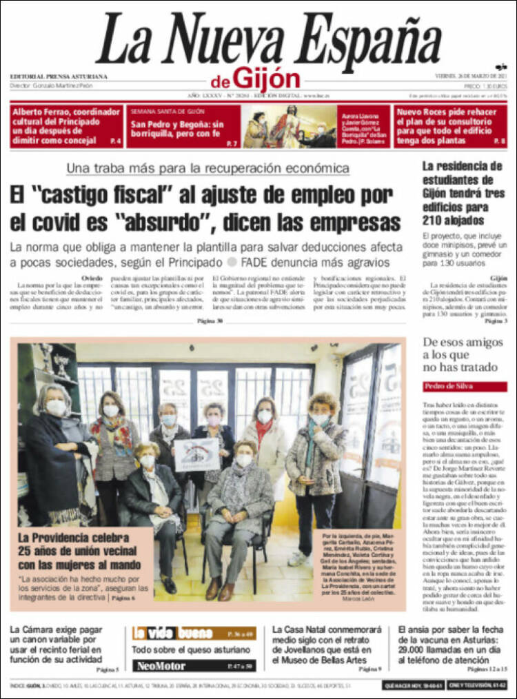 Portada de La Nueva España - Gijón (Espa&ntilde;a)