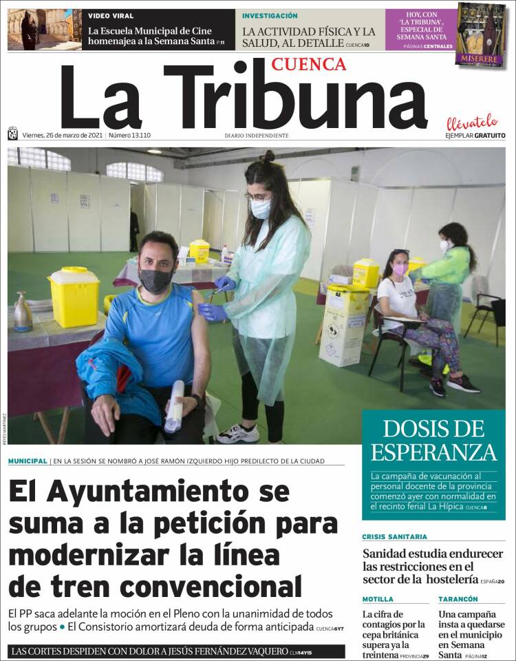 Portada de La Tribuna de Cuenca (Espa&ntilde;a)