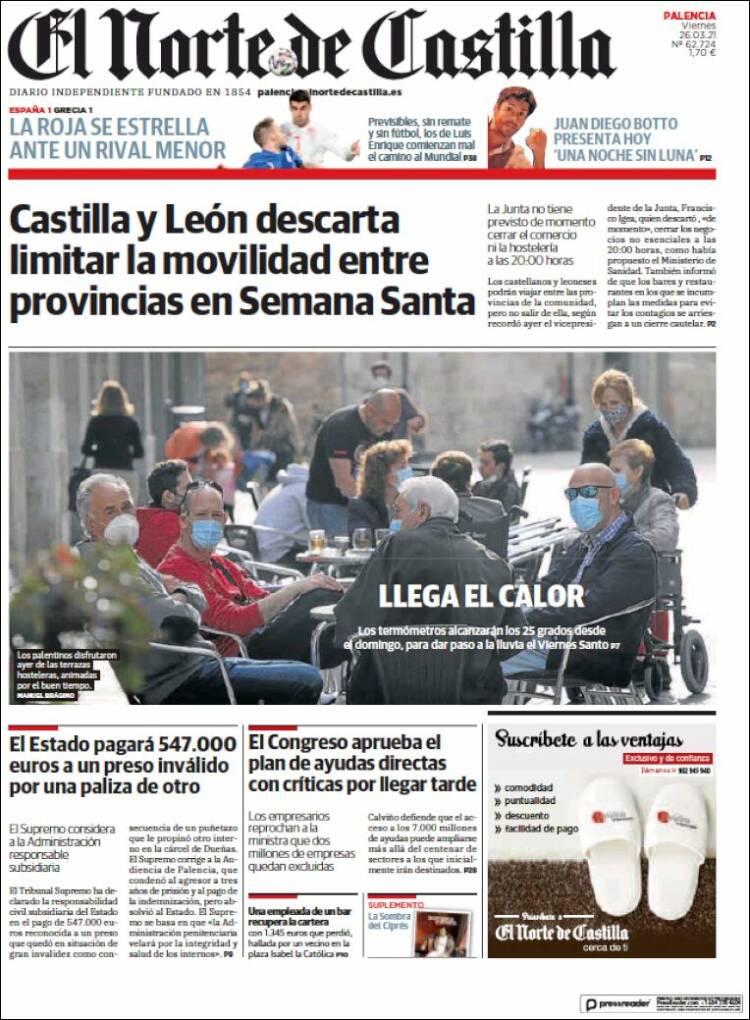 Portada de Norte de Castilla - Palencia (Espa&ntilde;a)