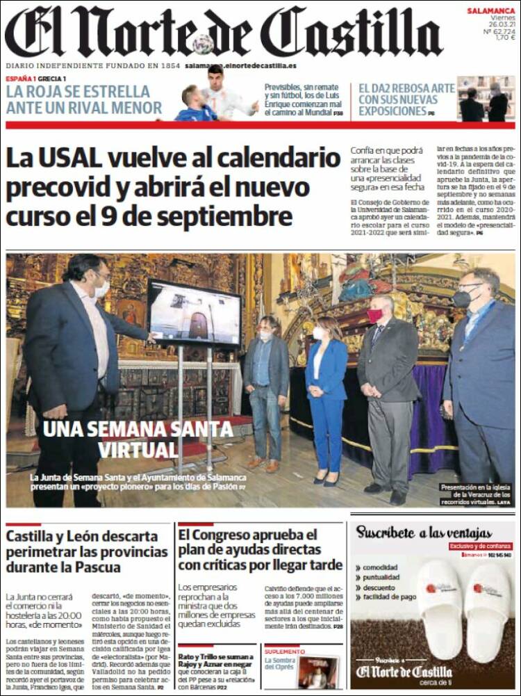 Portada de Norte de Castilla - Salamanca (Espa&ntilde;a)