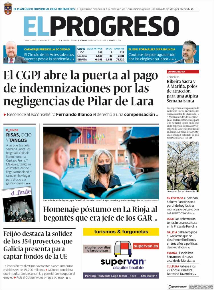 Portada de El Progreso (Espa&ntilde;a)