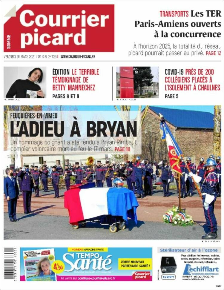 Portada de Courrier Picard (Francia)