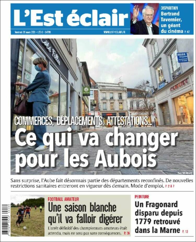 Portada de L'Est Eclair (Francia)