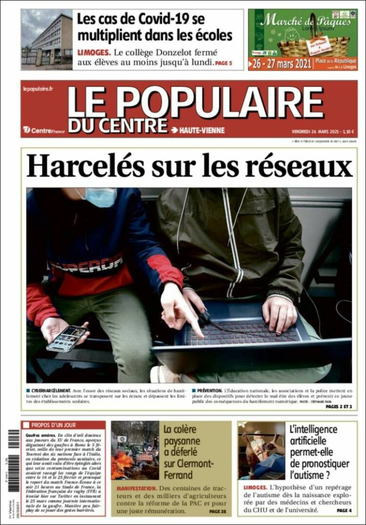 Portada de Le Populaire du Centre (Francia)