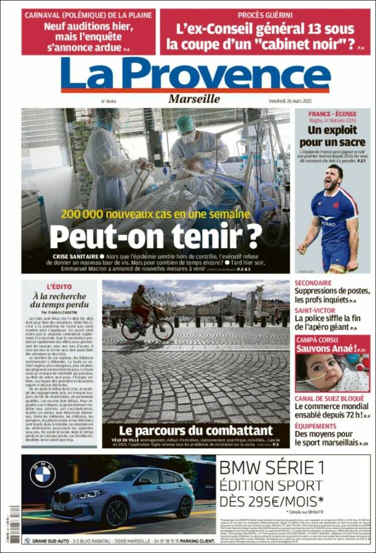 Portada de La Provence (Francia)