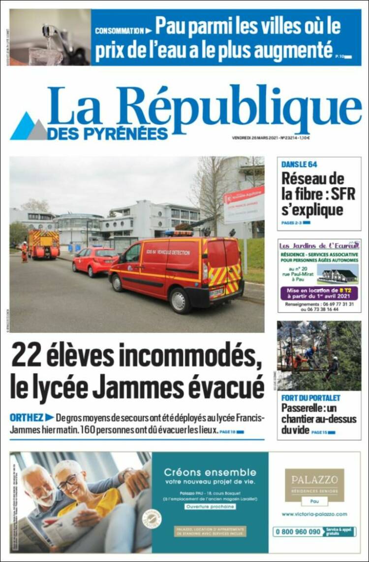 Portada de La République des Pyrénées (Francia)