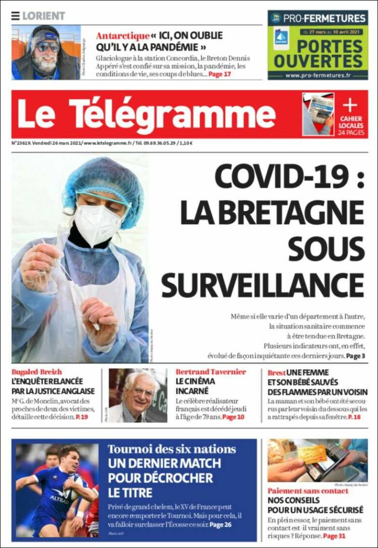 Portada de Télégramme (Francia)