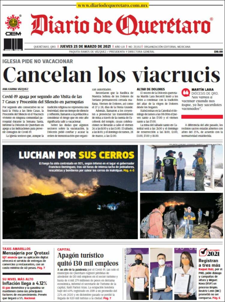 Portada de Diario de Querétaro (México)