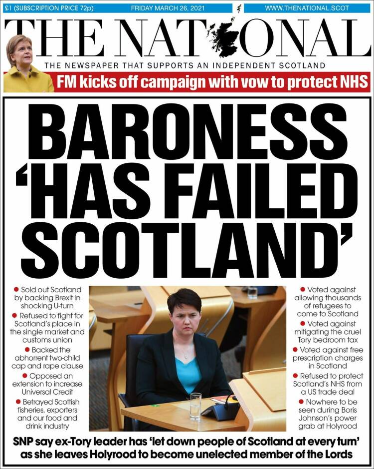 Portada de The National (Reino Unido)