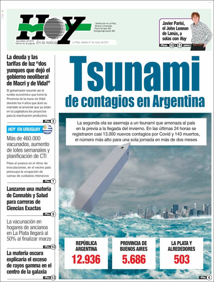 Portada de Diario Hoy (Argentina)