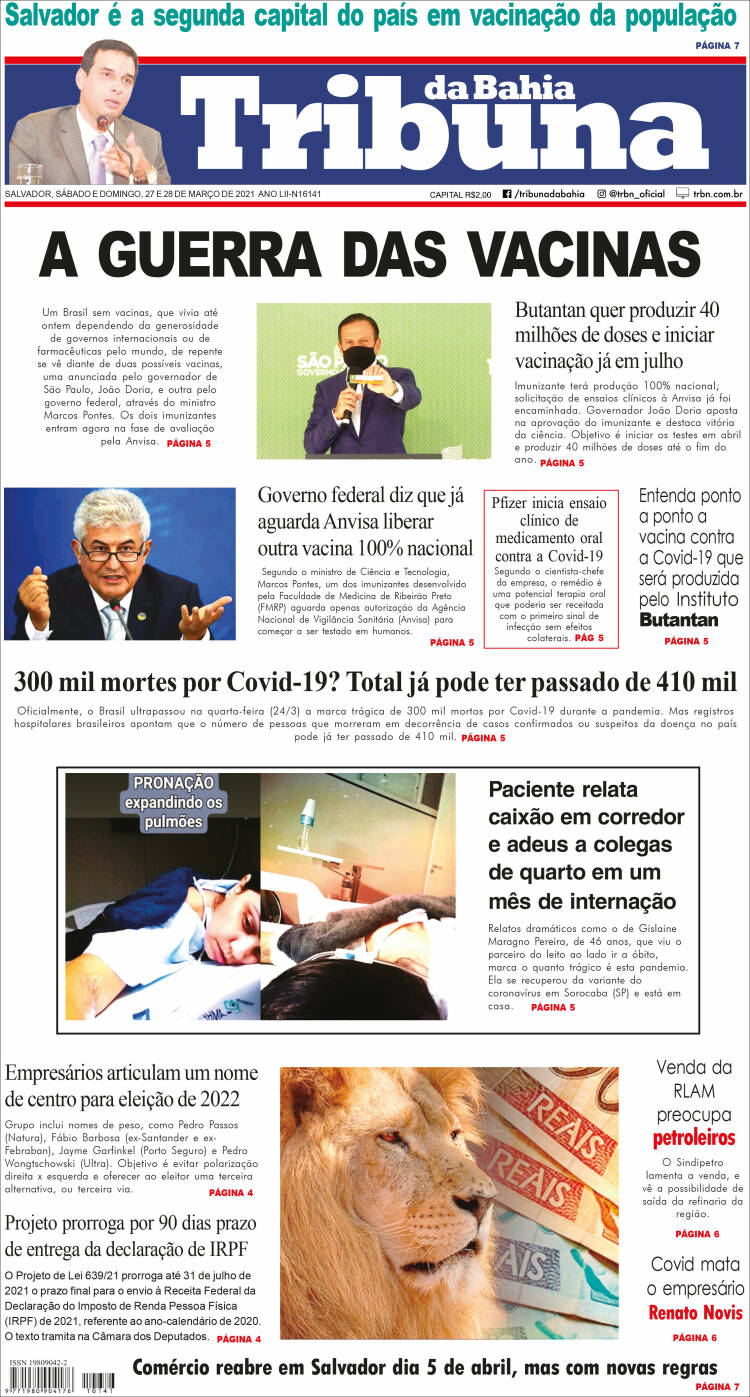 Portada de Tribuna da Bahia (Brasil)