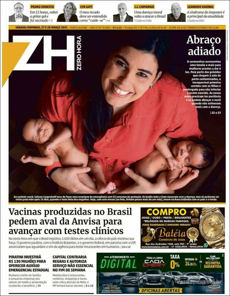 Portada de Zero Hora (Brasil)