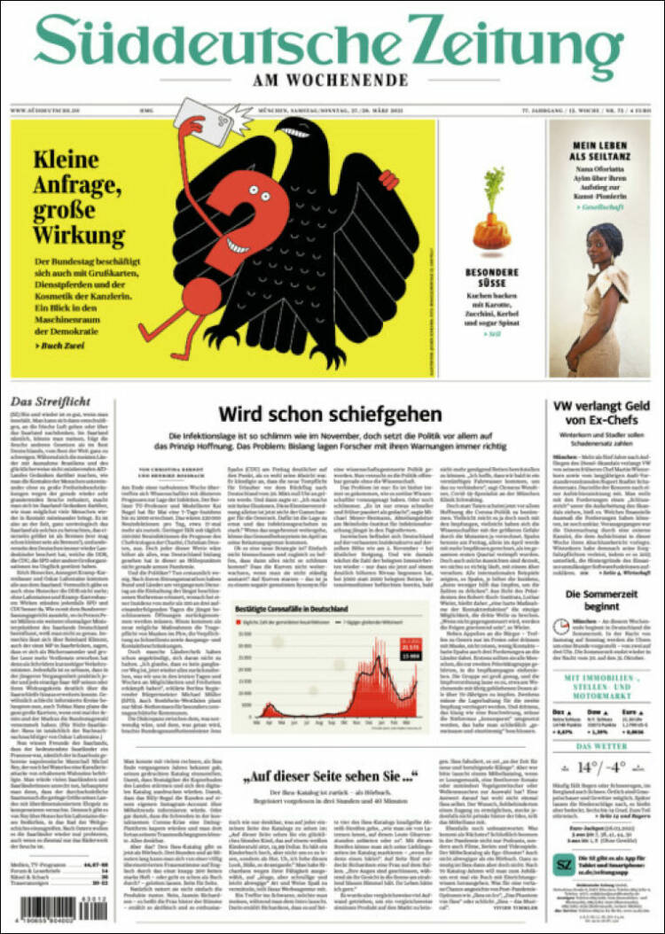Portada de Sueddeutsche (Alemania)