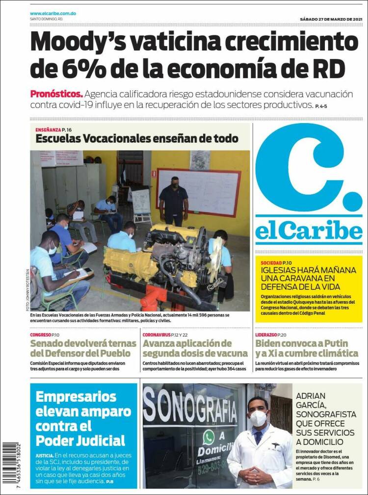 Portada de El Caribe (R. Dominicana)