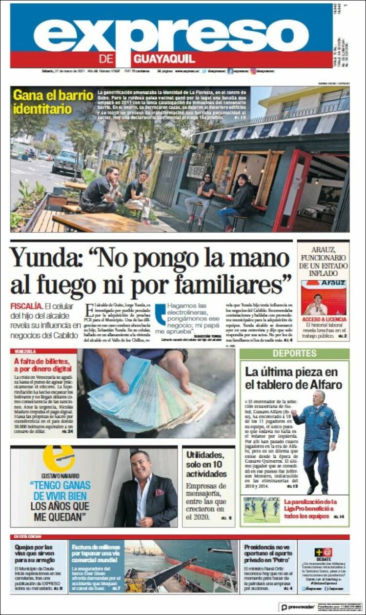 Portada de Expreso (Ecuador)