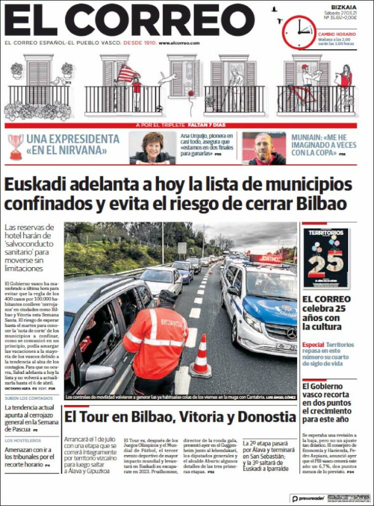 Portada de El Correo (España)