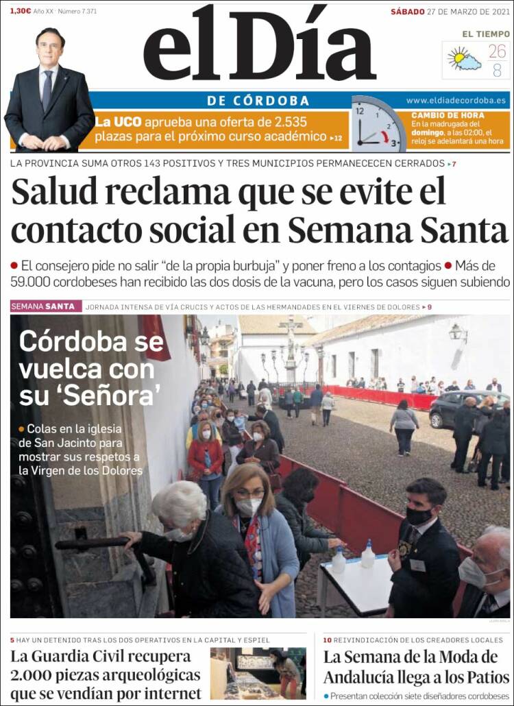 Portada de El Día de Córdoba (España)