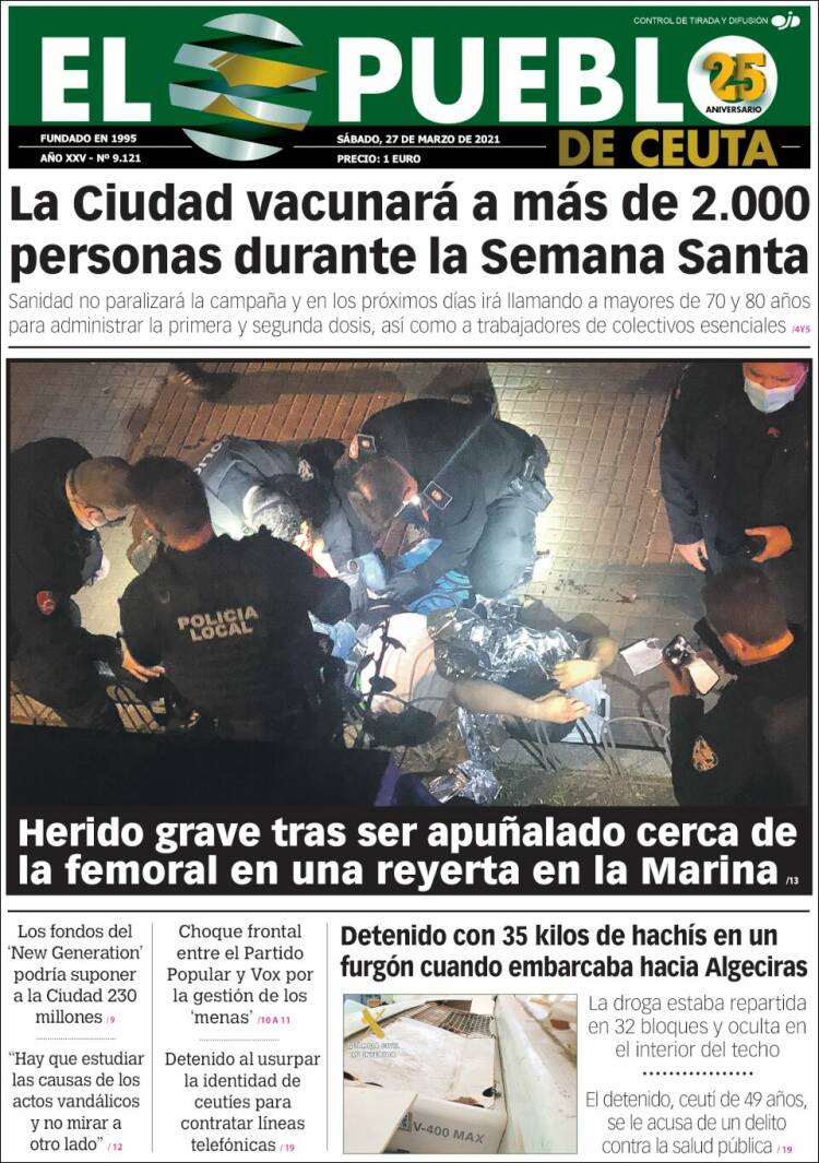 Portada de El Pueblo de Ceuta (España)