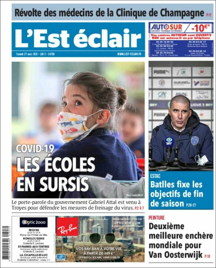 Portada de L'Est Eclair (Francia)