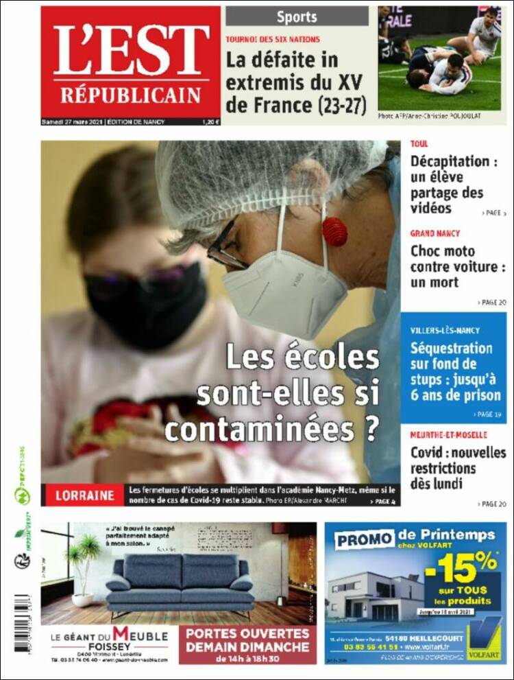 Portada de L'Est Republicain (France)