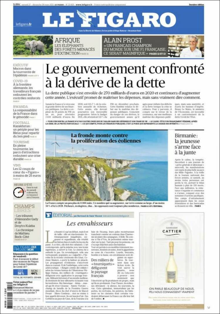 Portada de Le Figaro (Francia)