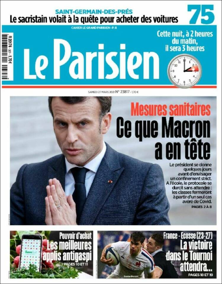 Portada de Le Parisien (Francia)