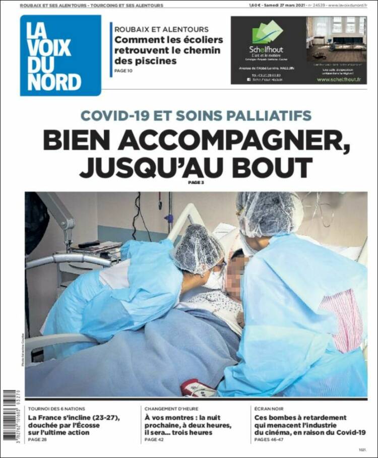 Portada de La Voix du Nord (Francia)