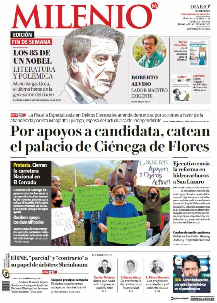 Portada de Milenio de Monterrey (M&eacute;xico)
