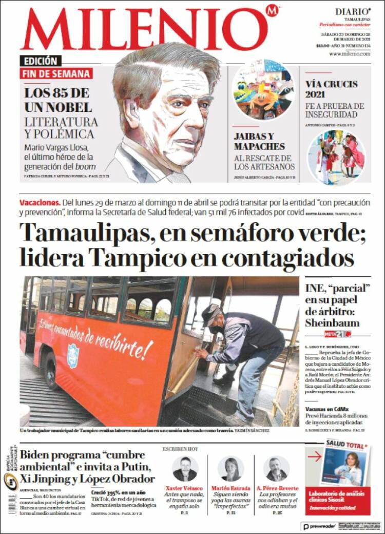 Portada de Milenio - Tamaulipas (M&eacute;xico)