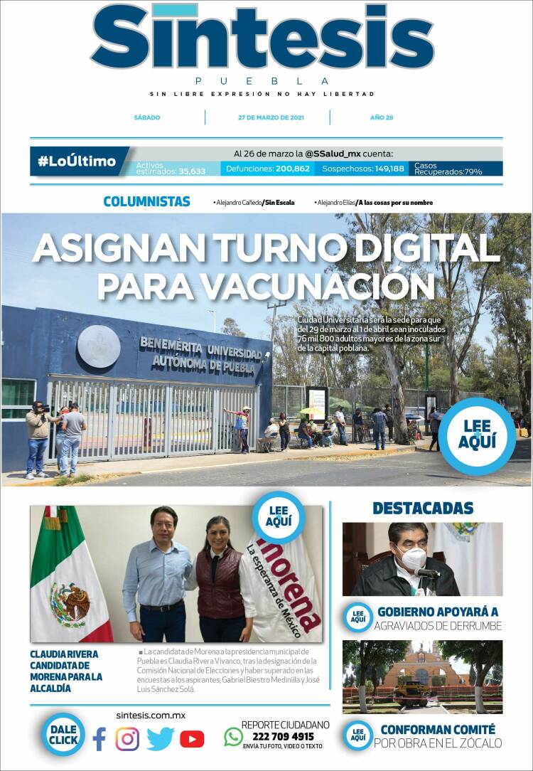 Portada de Síntesis - Puebla (M&eacute;xico)