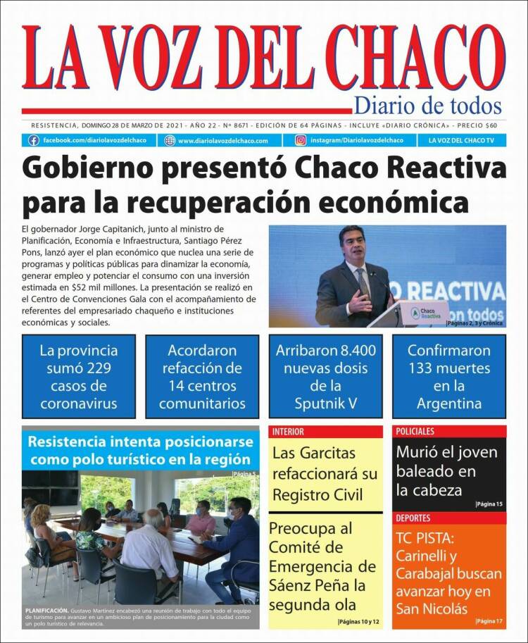 Portada de La Voz del Chaco (Argentina)