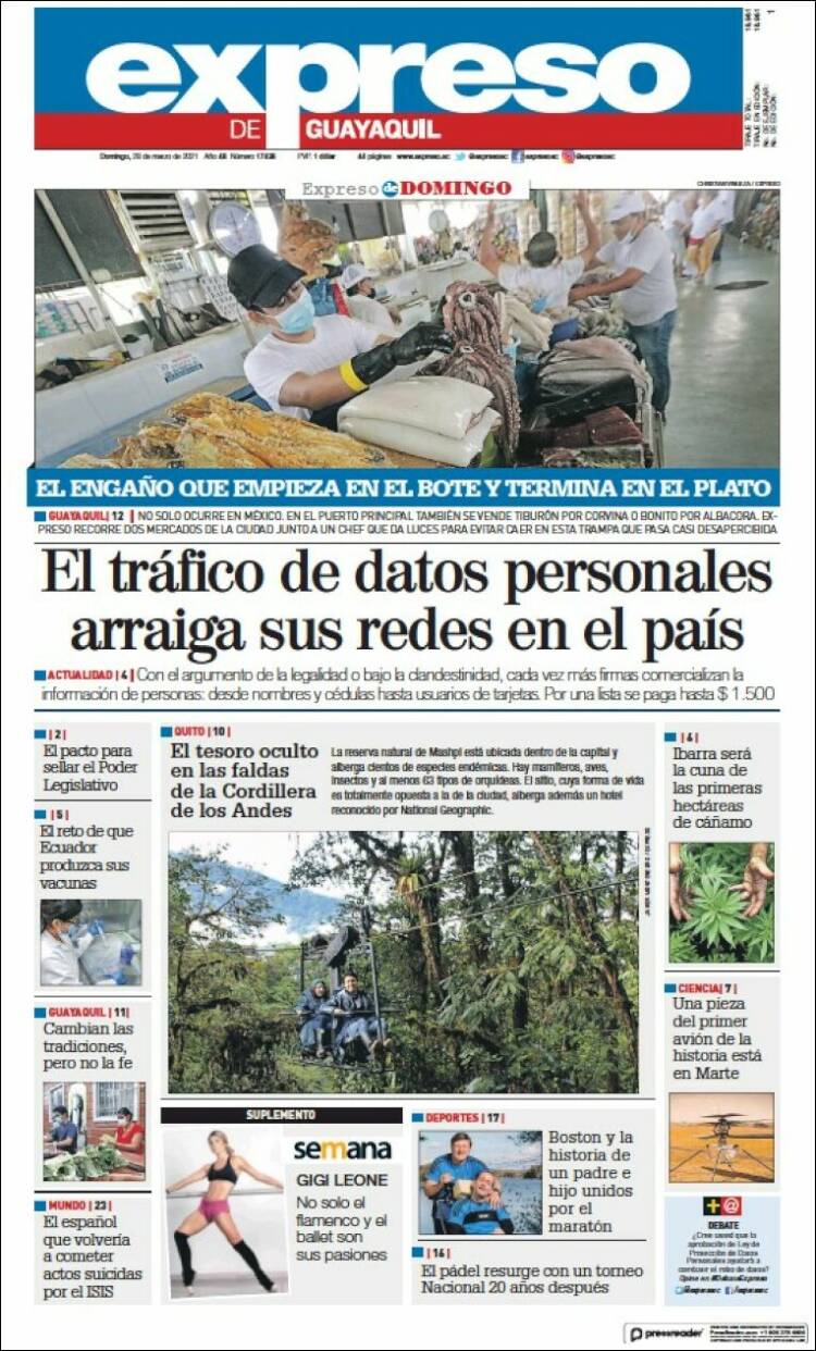 Portada de Expreso (Ecuador)