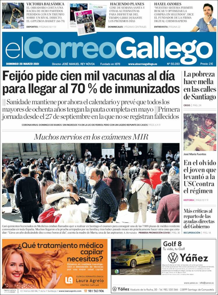 Portada de El Correo Gallego (Spain)