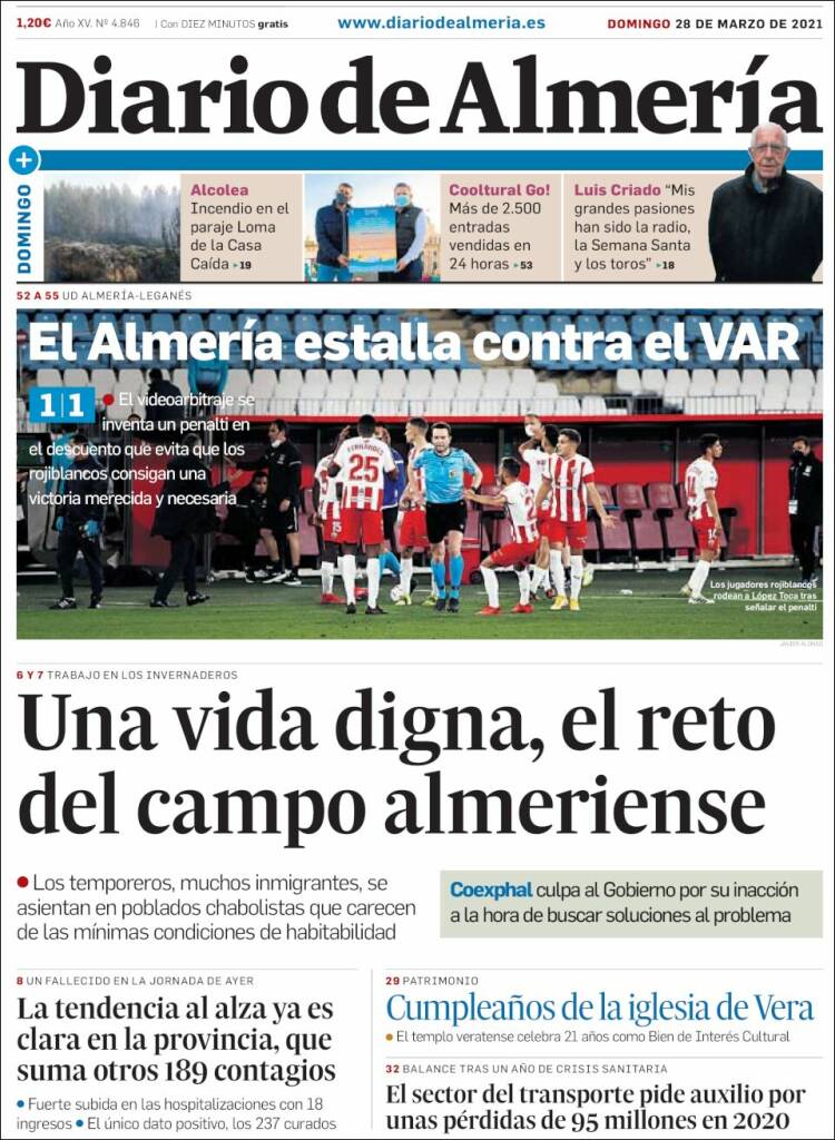 Portada de Diario de Almería (España)