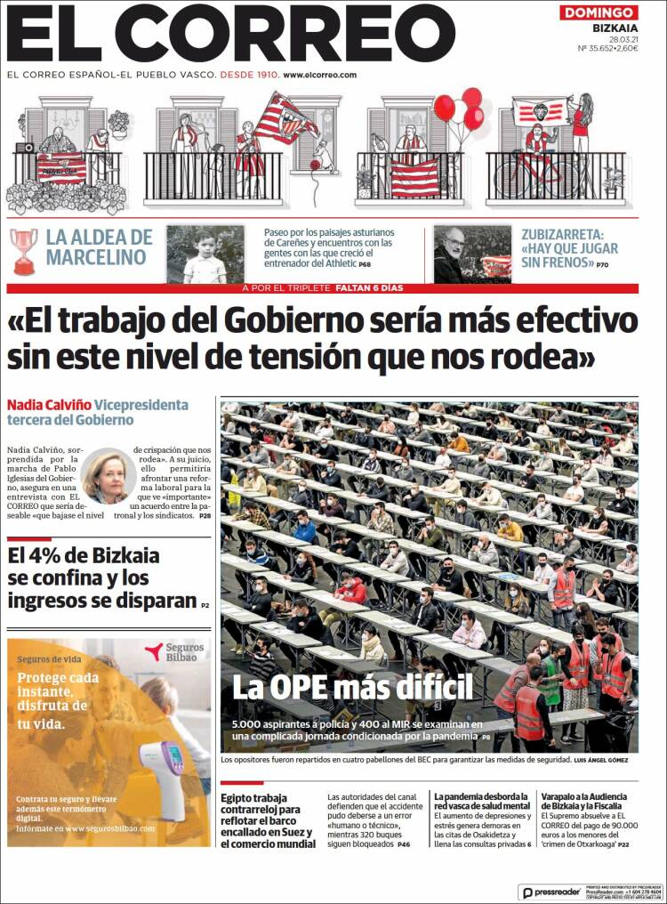 Portada de El Correo (España)