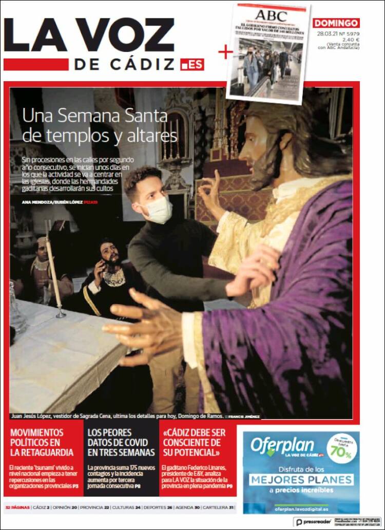 Portada de La Voz de Cádiz (España)