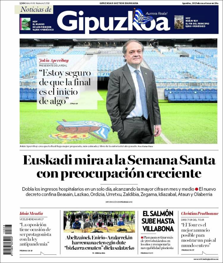 Portada de Noticias de Gipuzkoa (Spain)