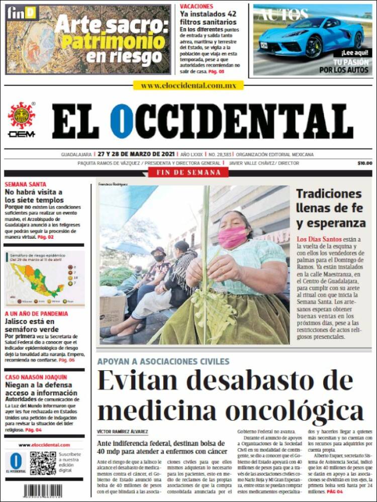 Portada de El Occidental (México)
