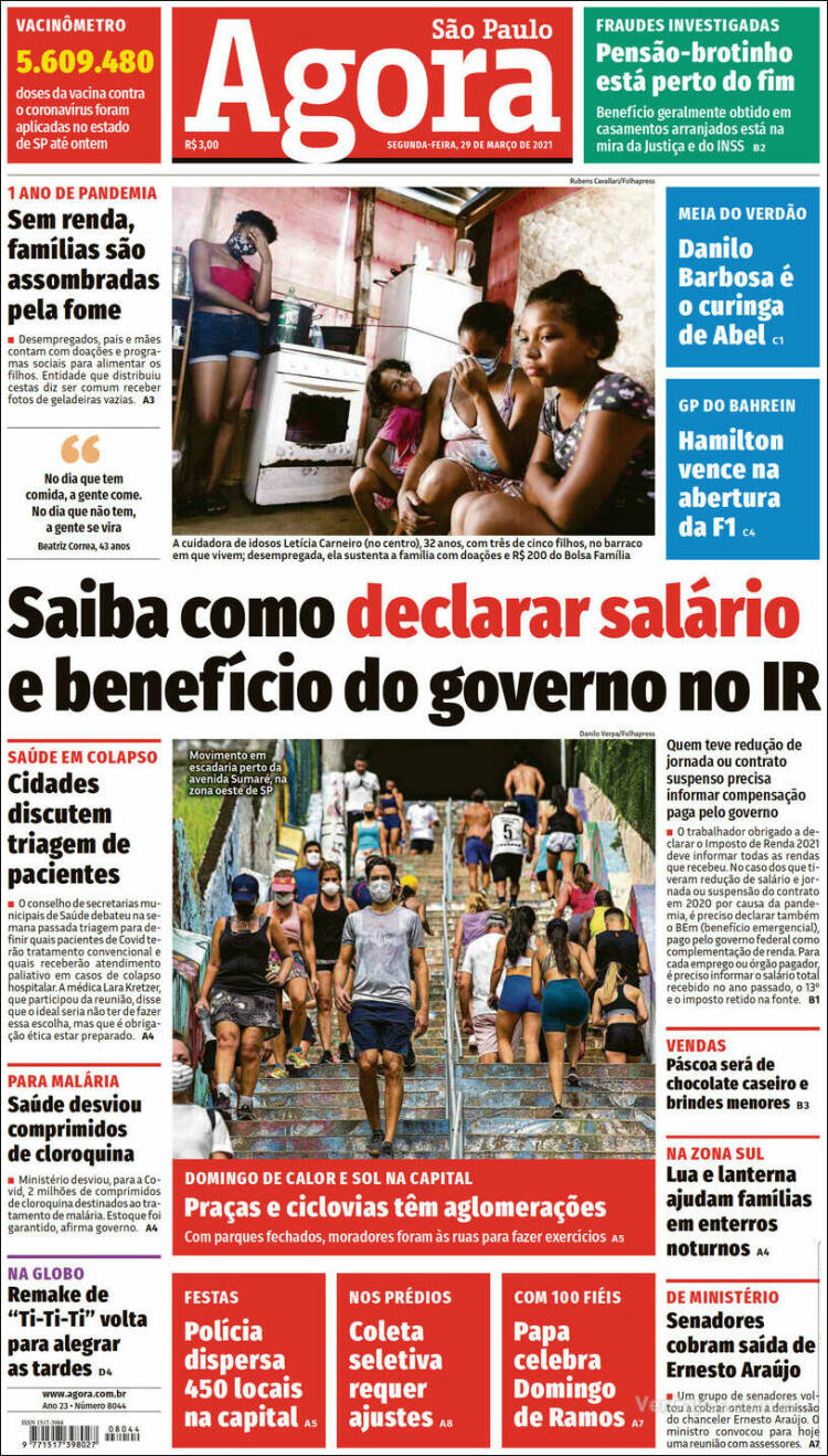 Portada de Agora São Paulo (Brasil)