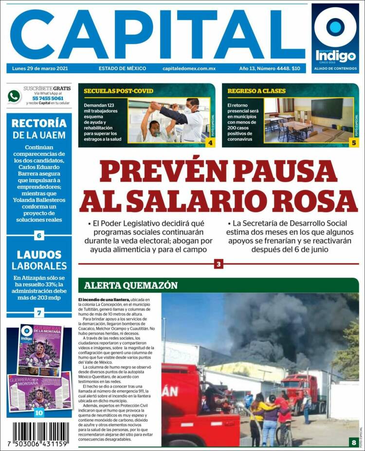 Portada de Capital México (Mexico)