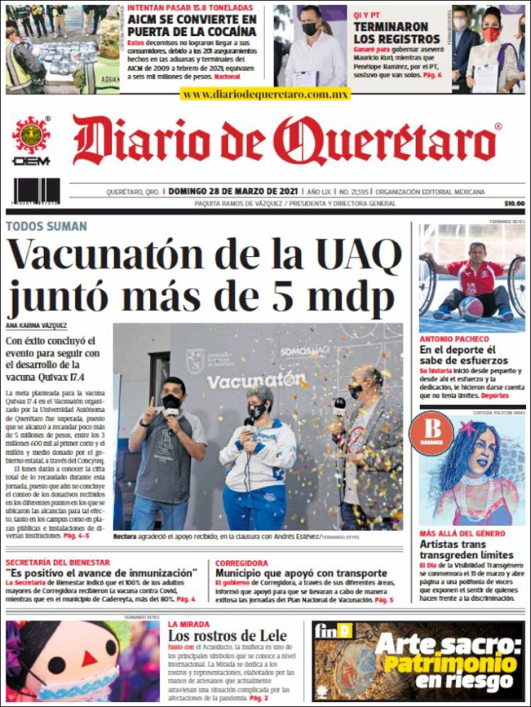 Portada de Diario de Querétaro (México)